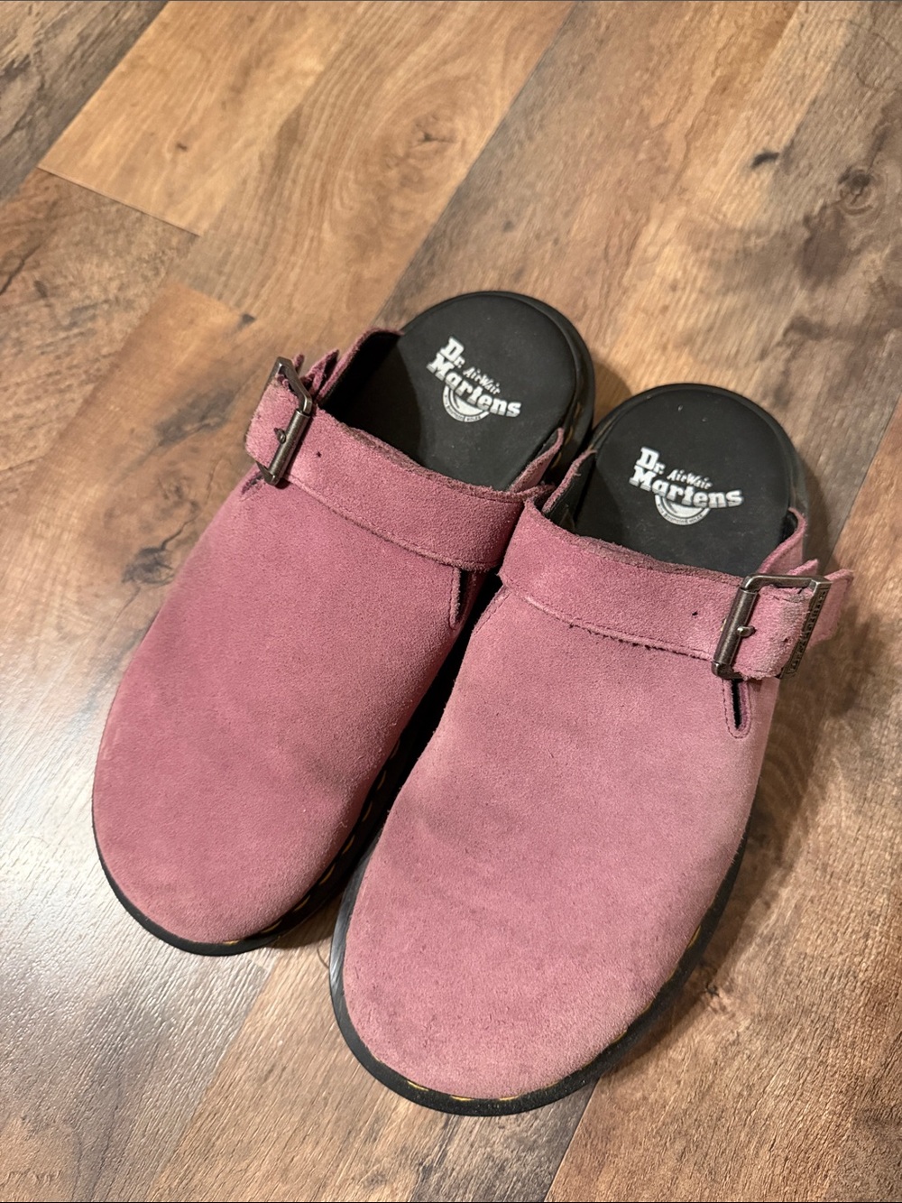 Dr. Martens ZebZag Suede Mules Pink Suede Mules Sz 8